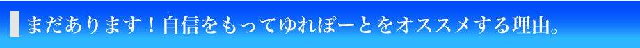 まだあります！自信を持ってゆれぽーとをオススメする理由